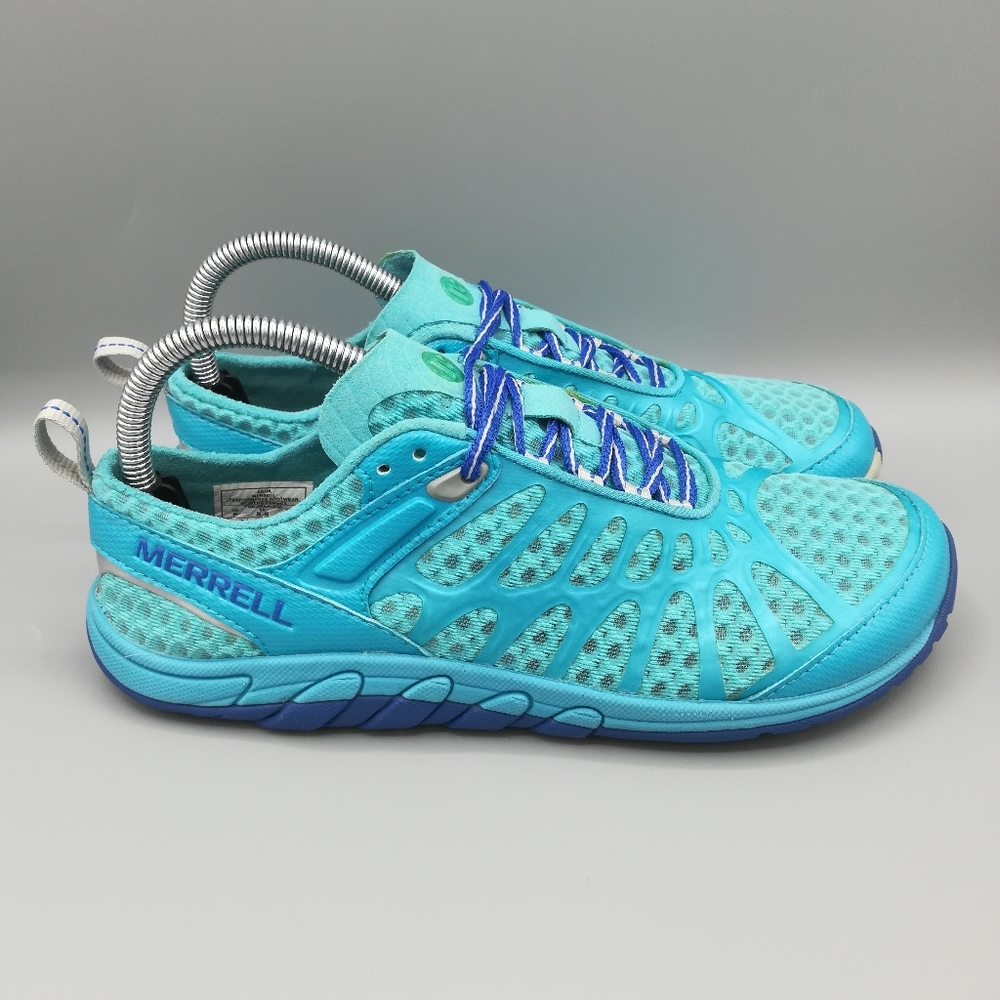 Merrell Crush Glove Vibram Aqua Blue Cross Training Shoes - Women's 8